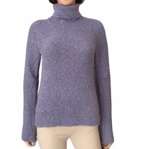 J. Crew purple turtleneck teddy sweater